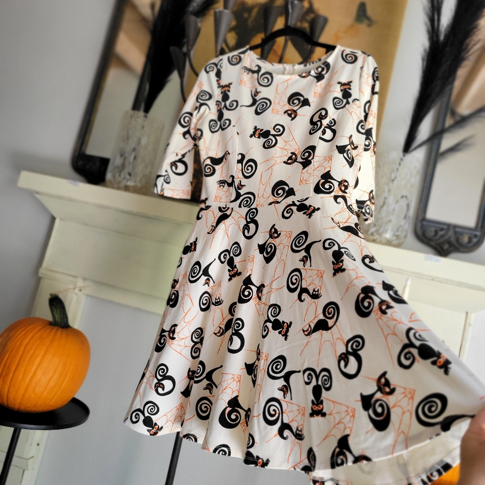 UNIQUE VINTAGE Halloween Collection Fit And Flare Dress - Picture 4 of 11